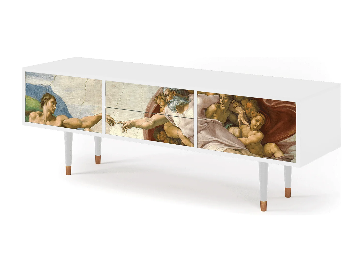 TV-meubel - 170х59х48 cm - T4 - The Creation of Adam, Wit