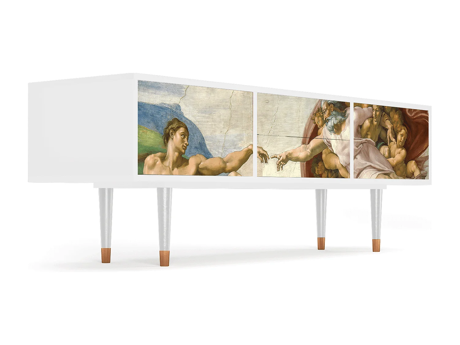 TV-meubel - 170х59х48 cm - T4 - The Creation of Adam, Wit