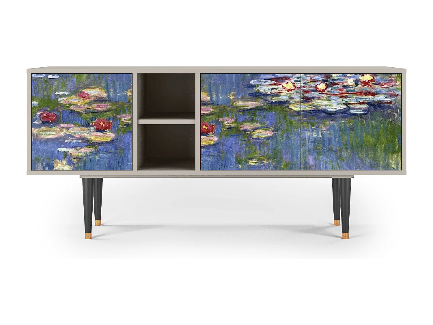 Szafka RTV - 150х69х41 cm - T5 - The water lily pond  , Piaskowy