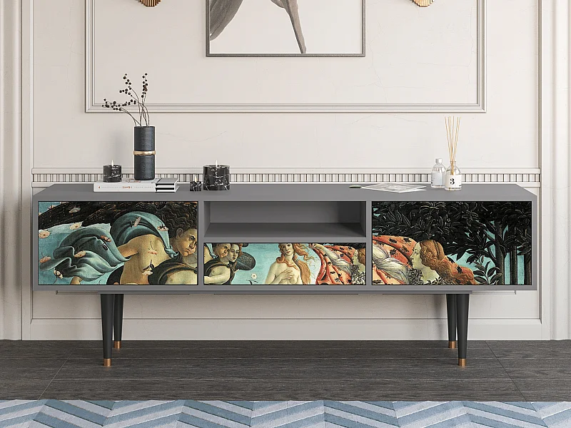 Mueble de TV - 170х59х41 cm - T6 - The Birth of Venus, Gris