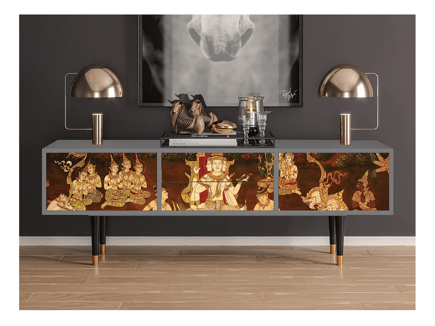 Meuble TV - 170х59х48 cm - T4 - Malyavan, Gris