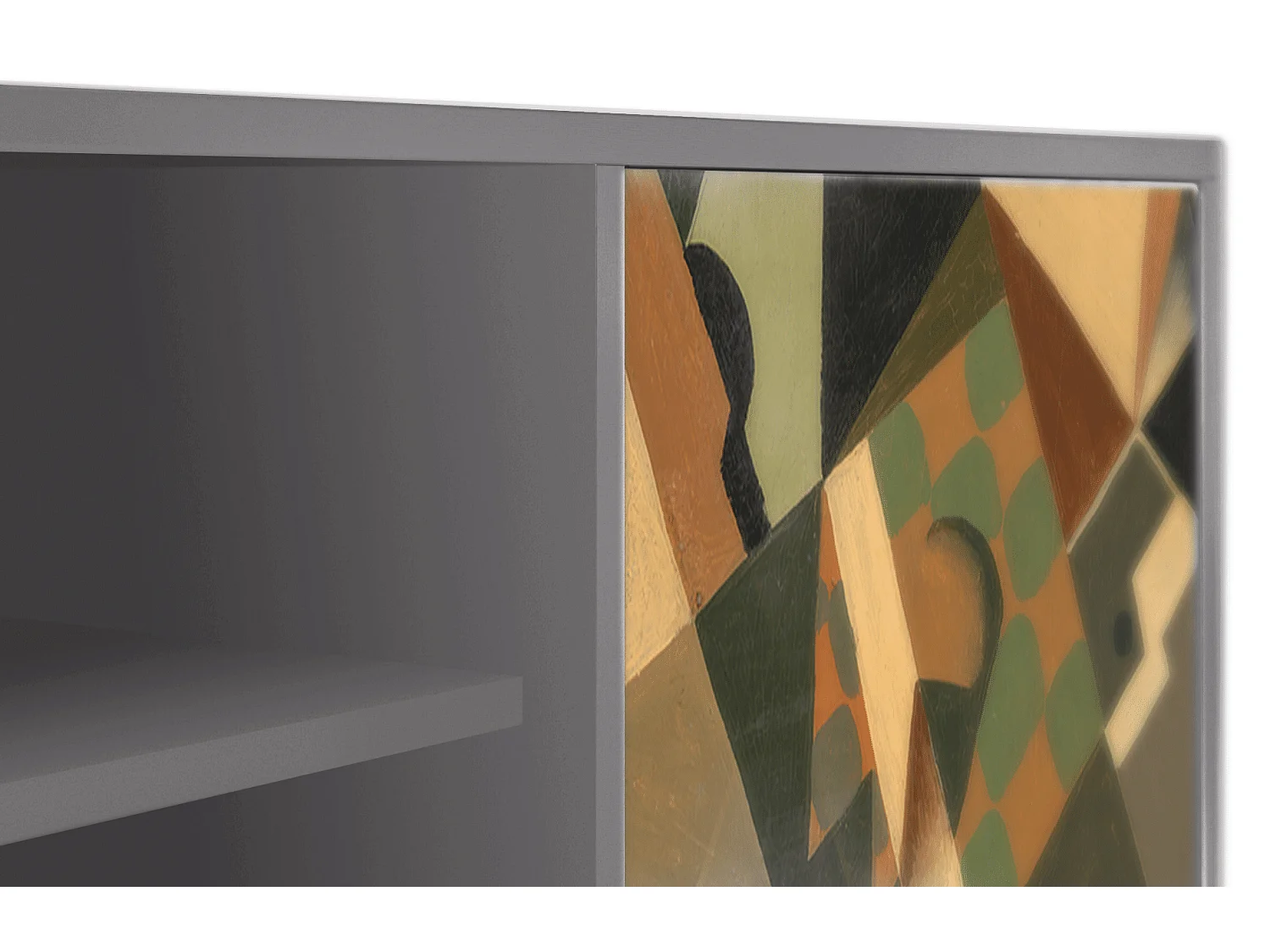 Meuble TV - 170х69х48 cm - T2 - Glass and Checkerboard, Gris