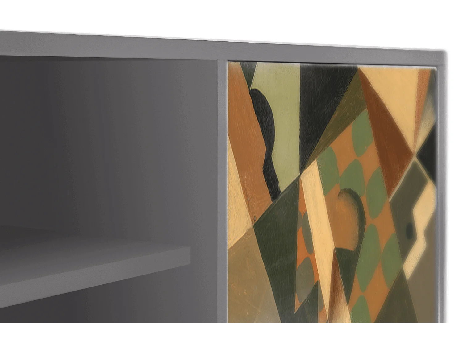 Meuble TV - 170х69х48 cm - T2 - Glass and Checkerboard, Gris