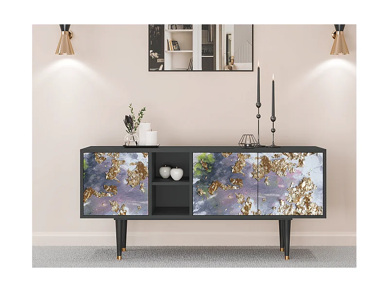 TV-Möbel - 150х69х41 cm - T5 - Planet Earth, Anthrazit