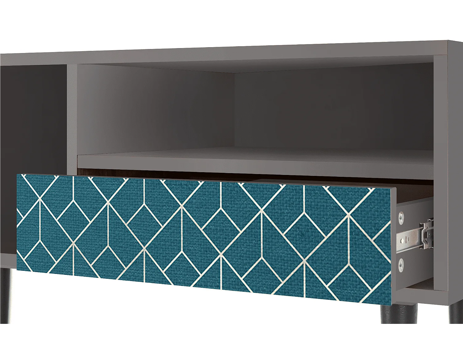 TV-Möbel - 115х59х48 cm - T3 - Turquoise Geometry, Grau