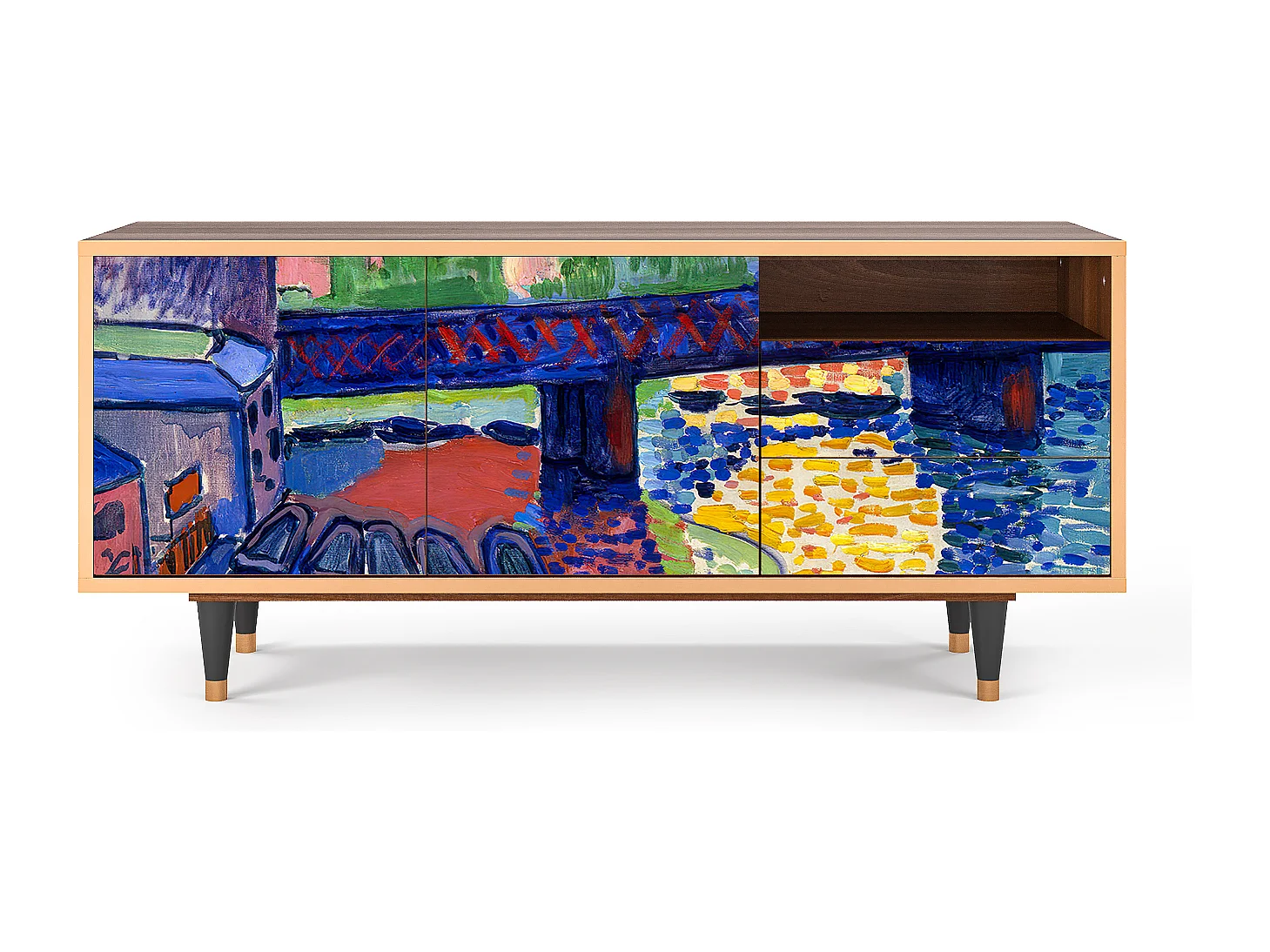 TV-Möbel - 125х56х41 cm - T7 - Charing Cross Bridge, Walnuss