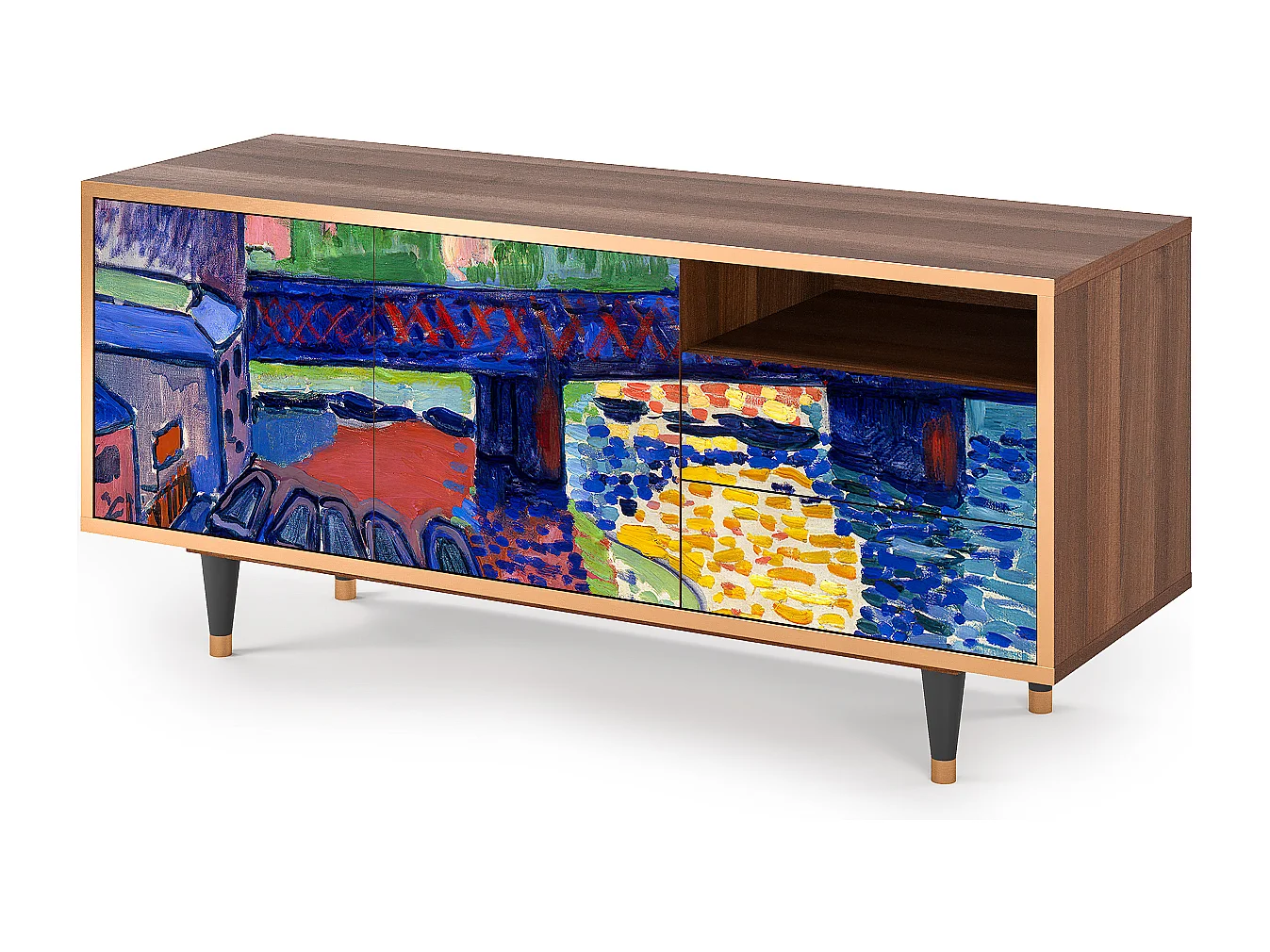 TV-Möbel - 125х56х41 cm - T7 - Charing Cross Bridge, Walnuss