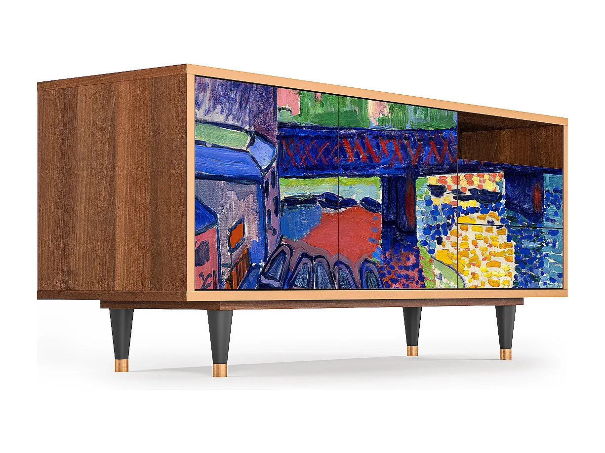 TV-Möbel - 125х56х41 cm - T7 - Charing Cross Bridge, Walnuss