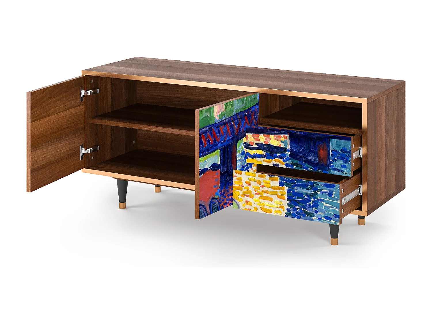 TV-Möbel - 125х56х41 cm - T7 - Charing Cross Bridge, Walnuss