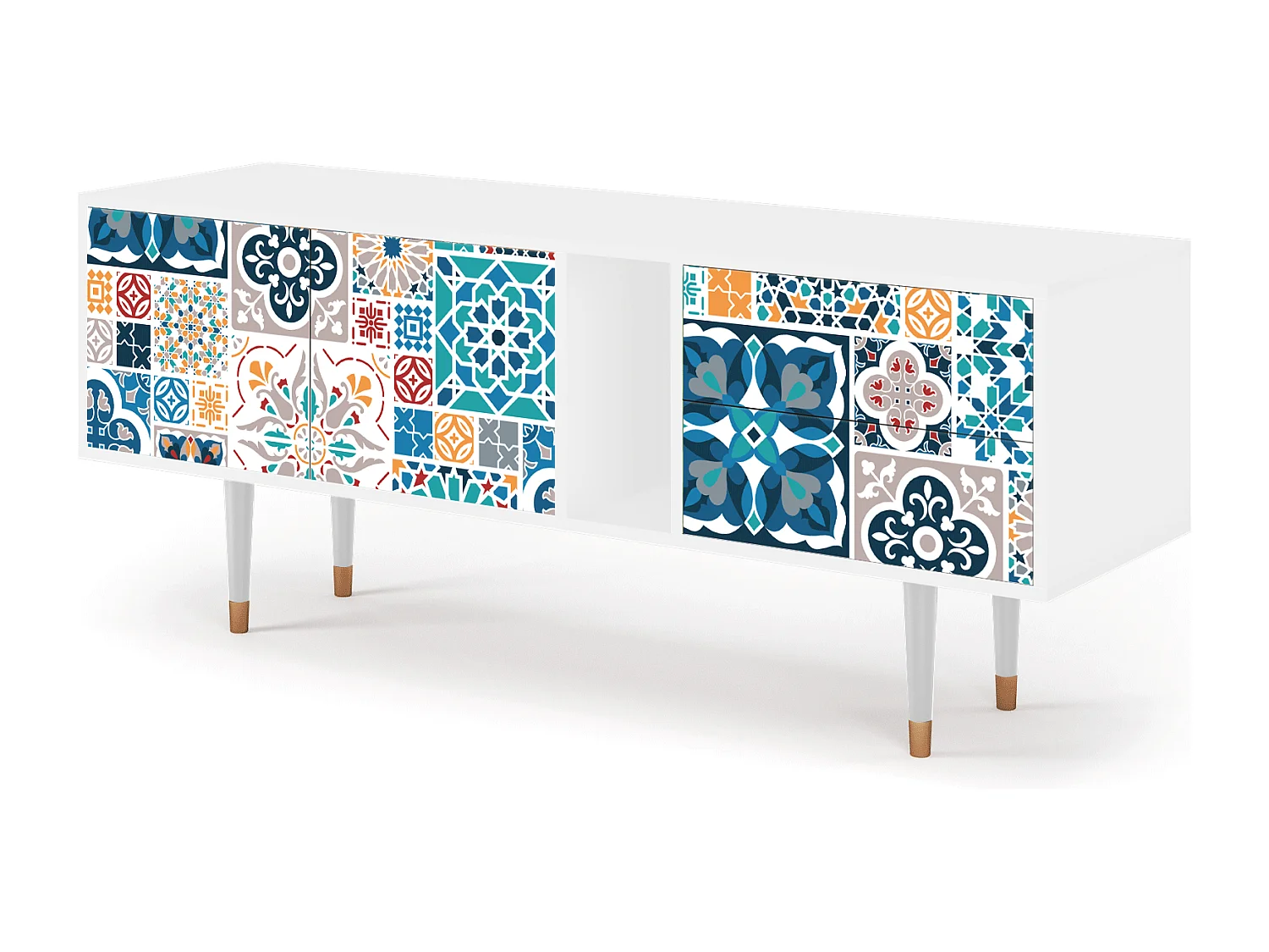 TV-meubel - 170х69х48 cm - T1 - Moroccan Market, Wit