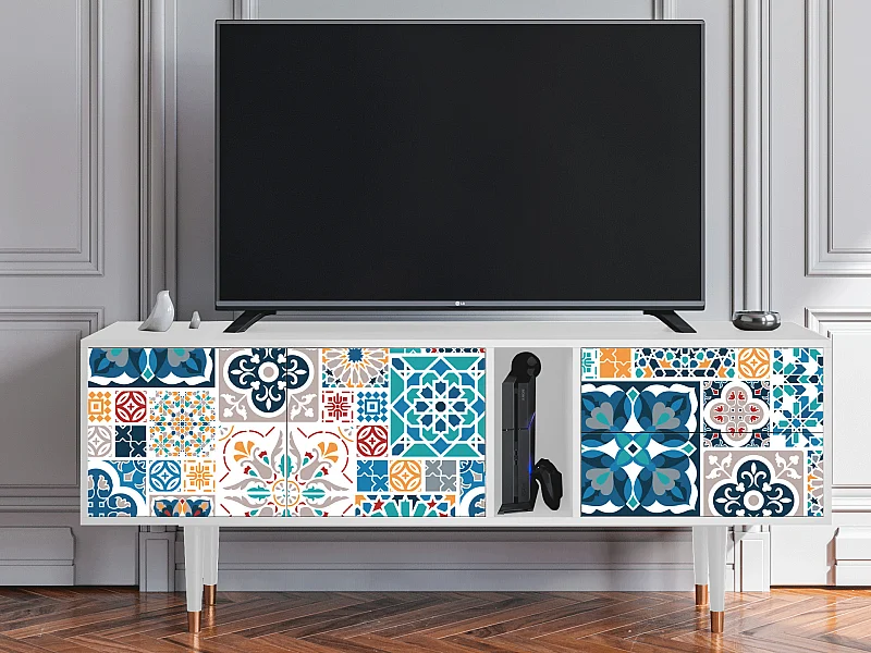 TV-meubel - 170х69х48 cm - T1 - Moroccan Market, Wit