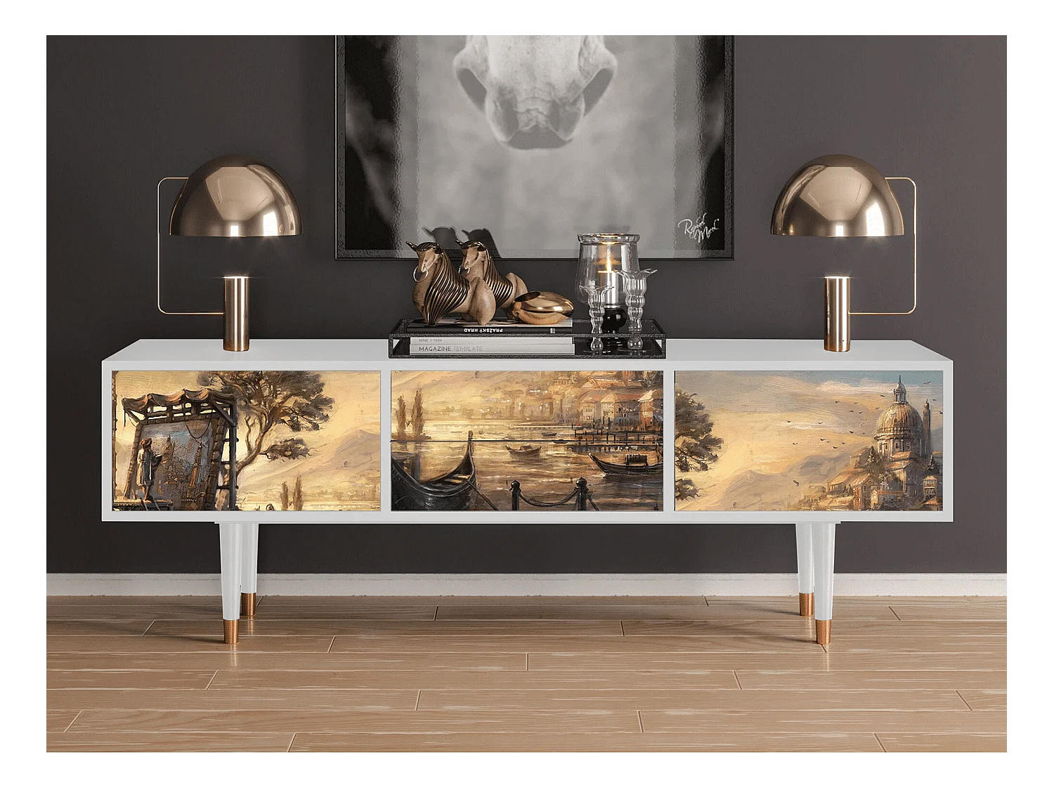 Meuble TV - 170х59х48 cm - T4 - Venice, Blanc