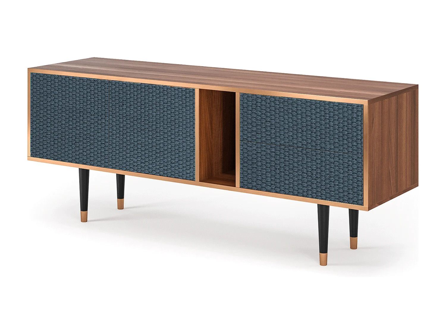 Meuble TV - 170х69х48 cm - T1 - Knitted Pattern, Noyer