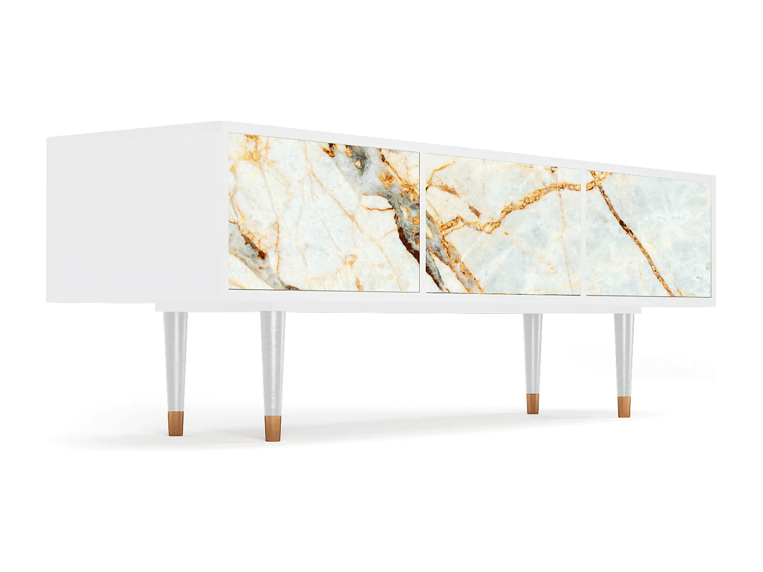 Meuble TV - 170х59х48 cm - T4 - Sabley Marble, Blanc