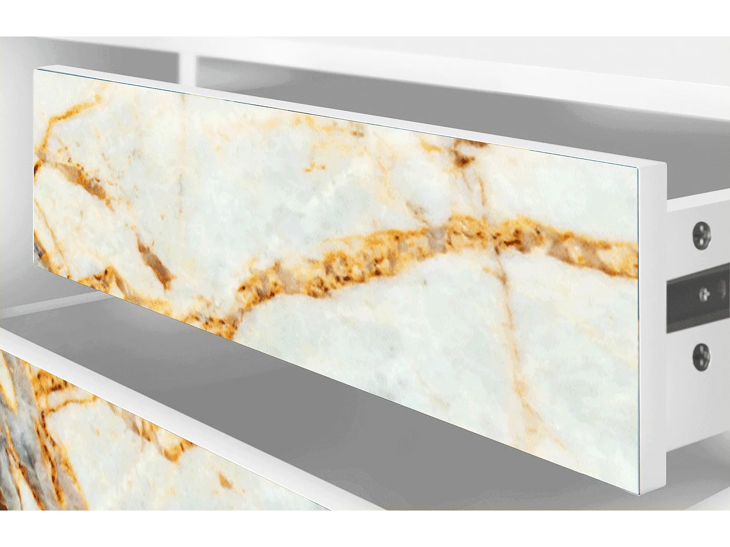 Meuble TV - 170х59х48 cm - T4 - Sabley Marble, Blanc