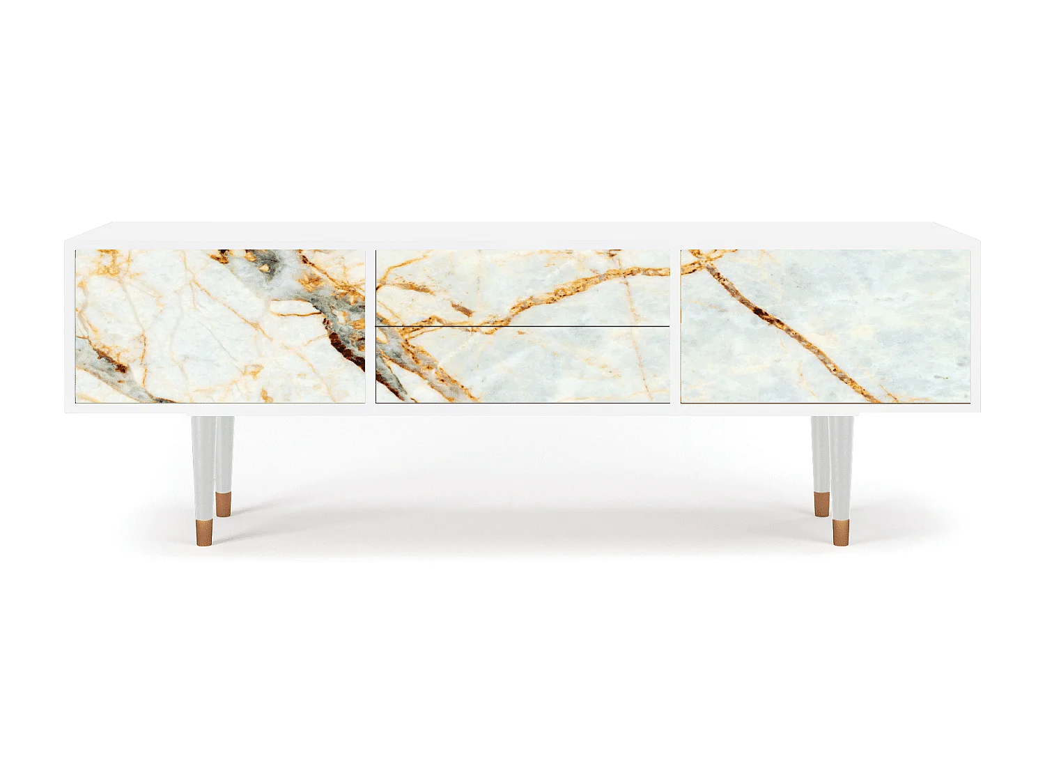 TV-meubel - 170х59х48 cm - T4 - Zandy Marble, Wit