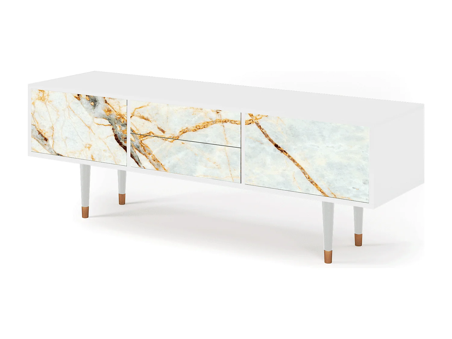 TV-meubel - 170х59х48 cm - T4 - Zandy Marble, Wit