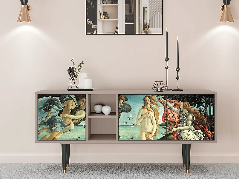 Meuble TV - 150х69х41 cm - T5 - The Birth of Venus, Latte