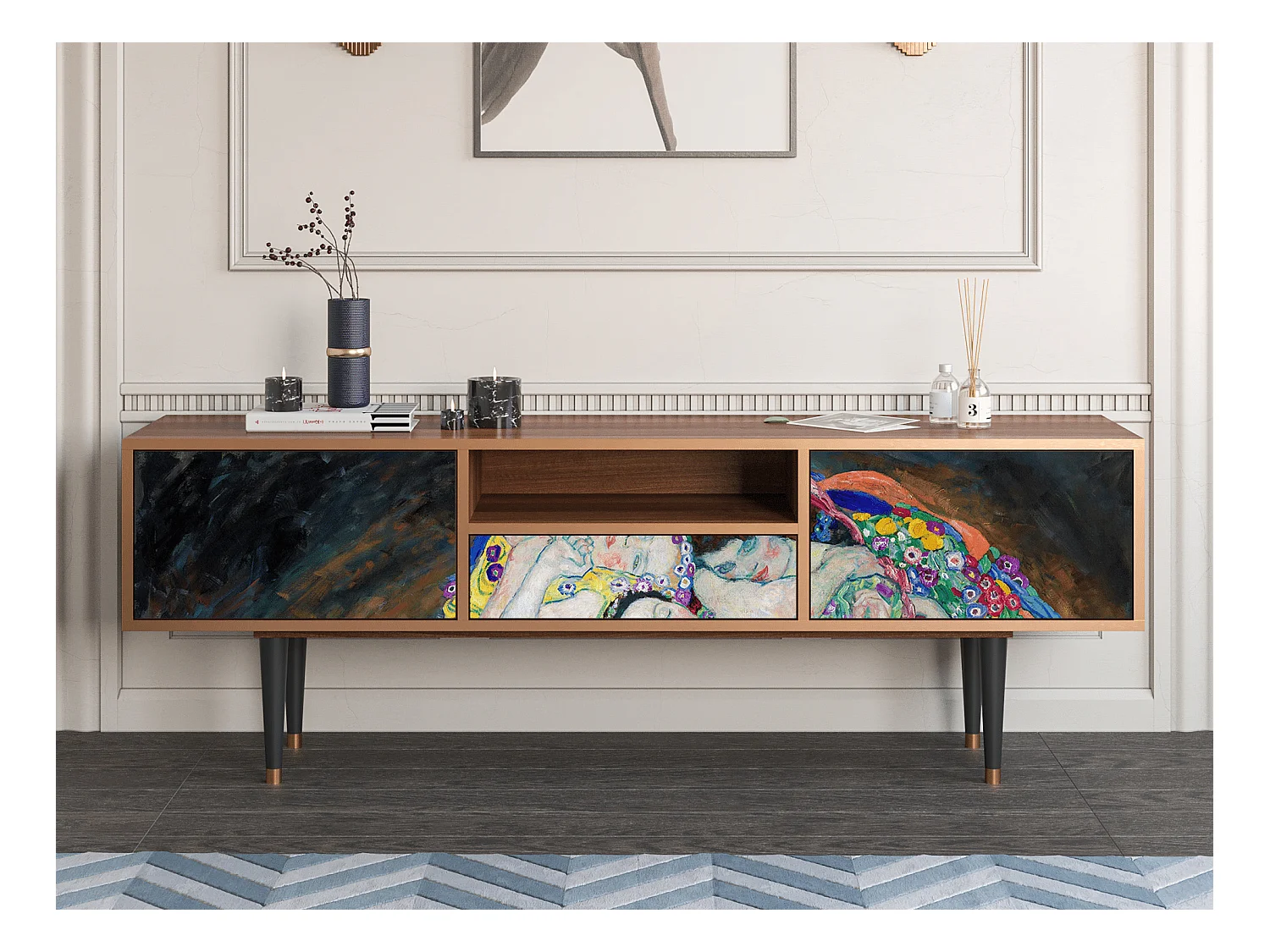 Meuble TV - 170х59х41 cm - T6 - The Maiden by Klimt, Noyer
