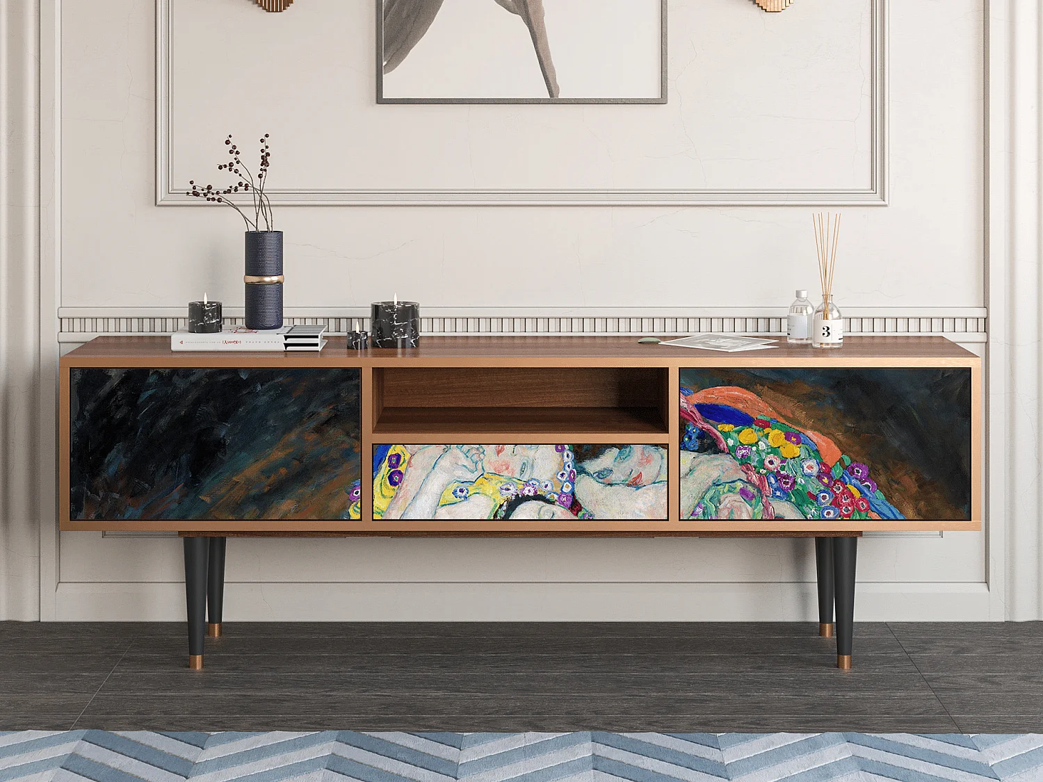 Meuble TV - 170х59х41 cm - T6 - The Maiden by Klimt, Noyer