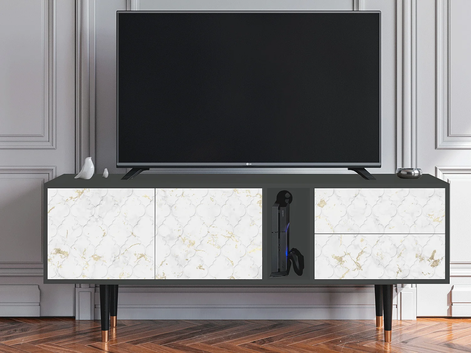 TV-Möbel - 170х69х48 cm - T1 - Sweet Cotton, Anthrazit