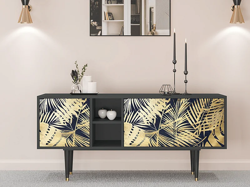 Meuble TV - 150х69х41 cm - T5 - Jungle Vibes, Anthracite
