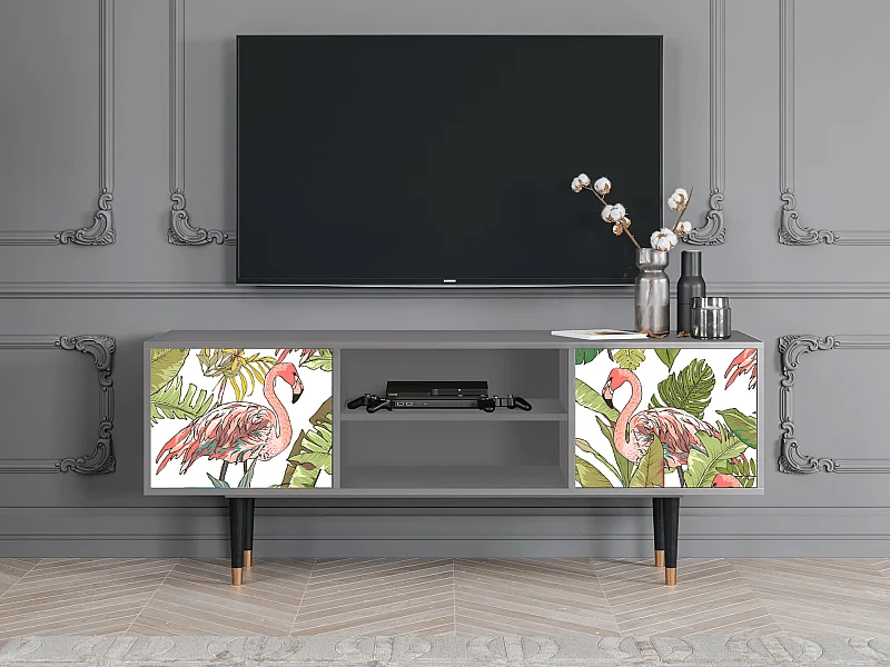 Meuble TV - 170х69х48 cm - T2 - Sweet Flamingo, Gris