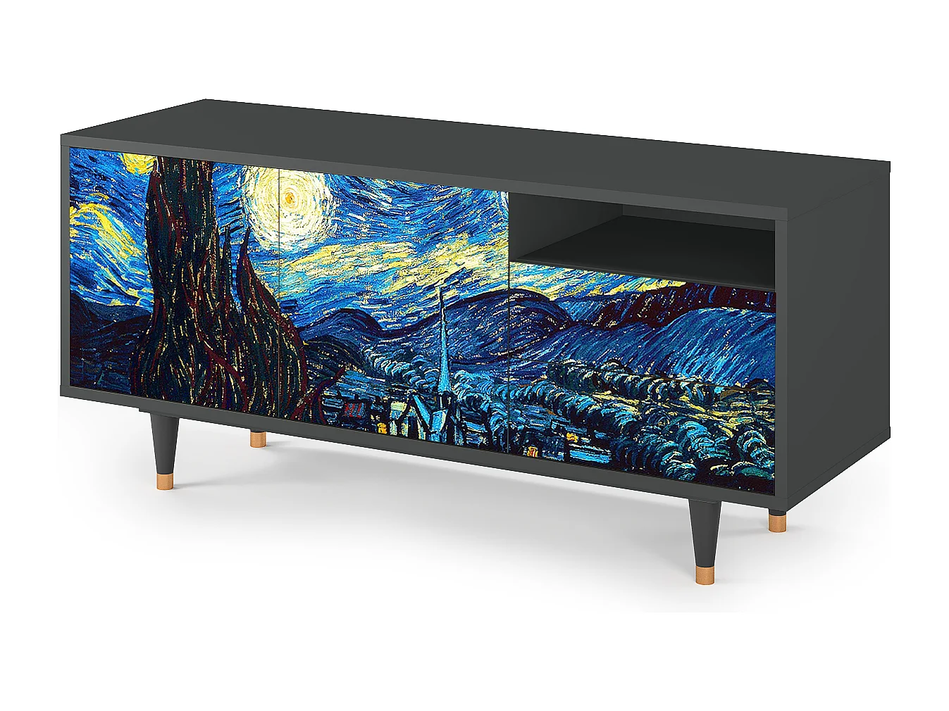TV-meubel - 125х56х41 cm - T7 - The Starry Night  , Antraciet
