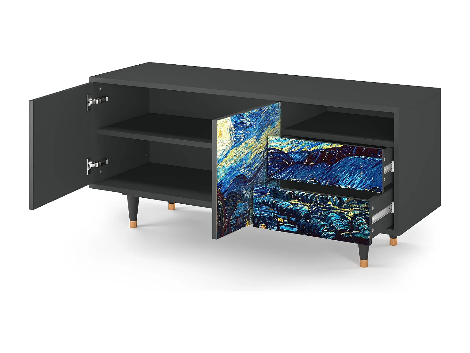 TV-meubel - 125х56х41 cm - T7 - The Starry Night  , Antraciet