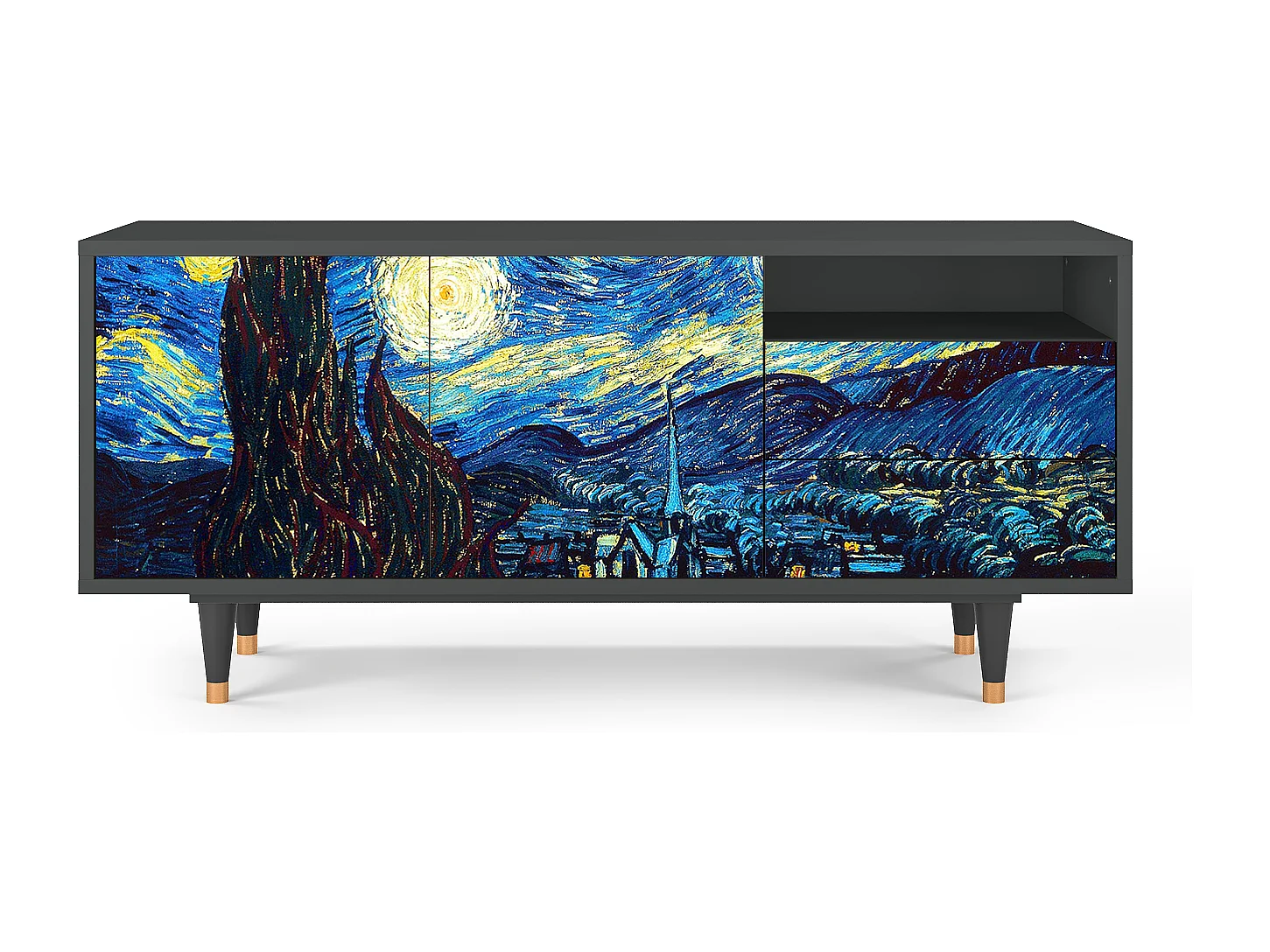 Meuble TV - 125х56х41 cm - T7 - The Starry Night  , Anthracite