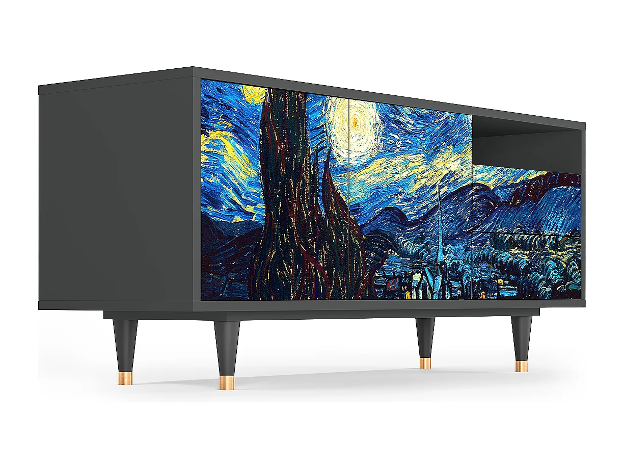 Meuble TV - 125х56х41 cm - T7 - The Starry Night  , Anthracite