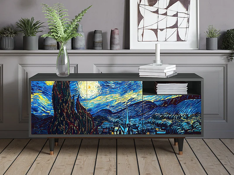 TV-meubel - 125х56х41 cm - T7 - The Starry Night  , Antraciet