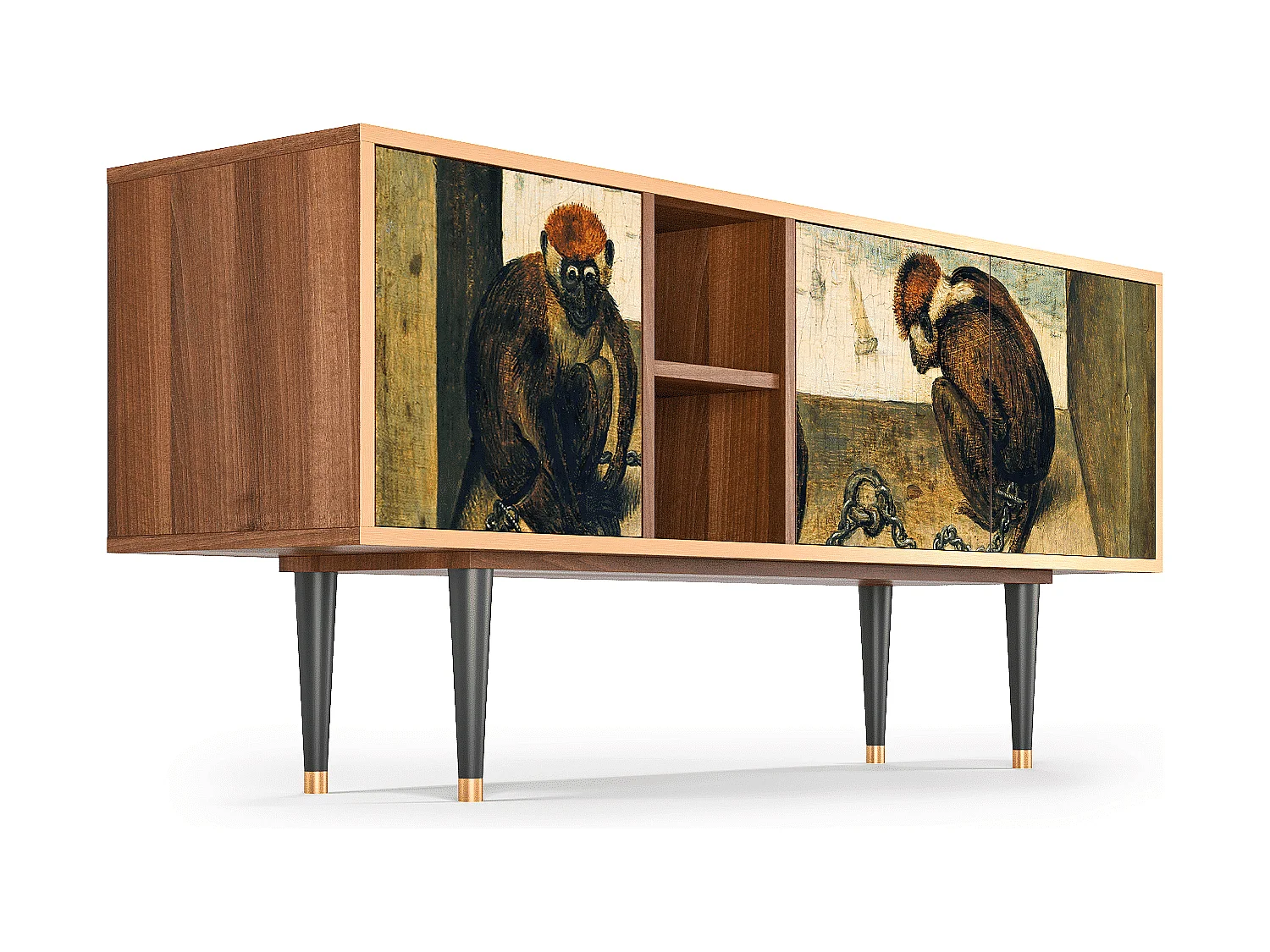 Meuble TV - 150х69х41 cm - T5 - Two Monkeys, Noyer