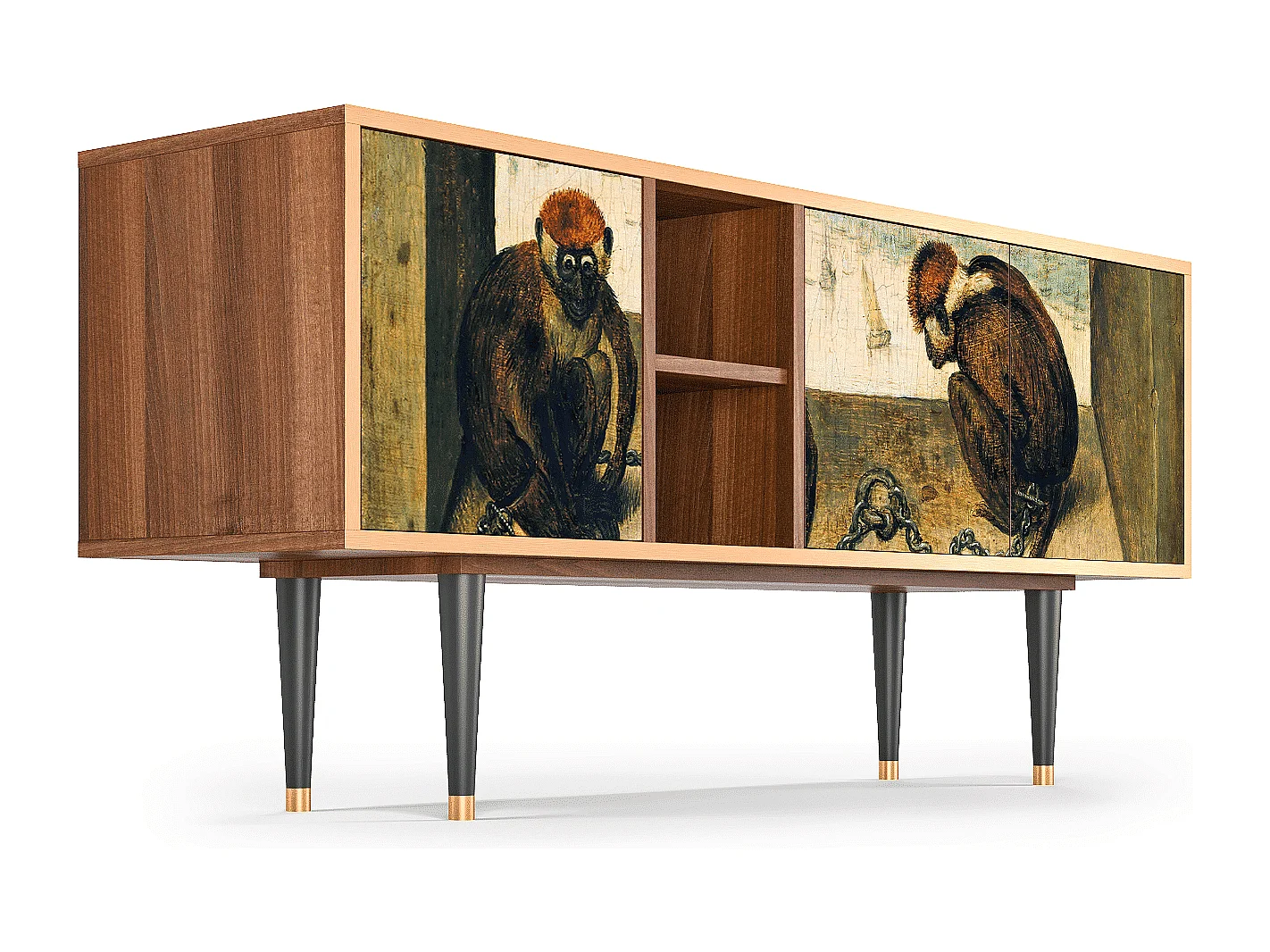 Meuble TV - 150х69х41 cm - T5 - Two Monkeys, Noyer