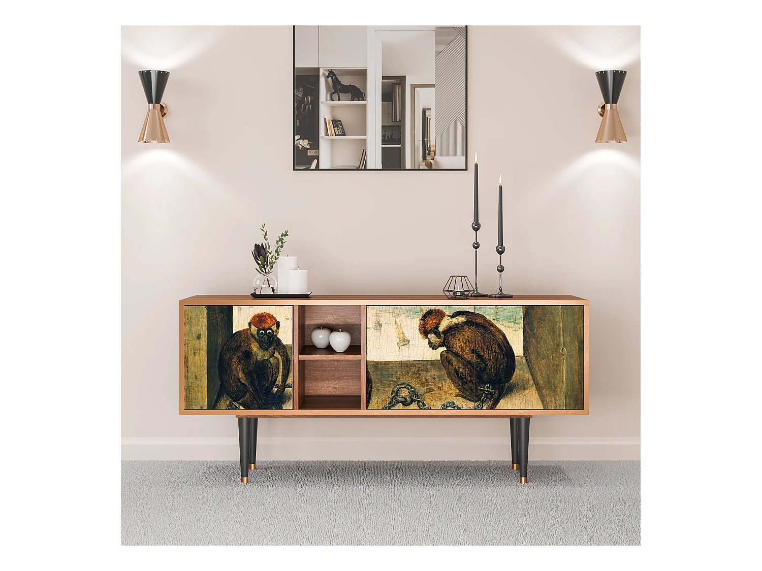 Meuble TV - 150х69х41 cm - T5 - Two Monkeys, Noyer