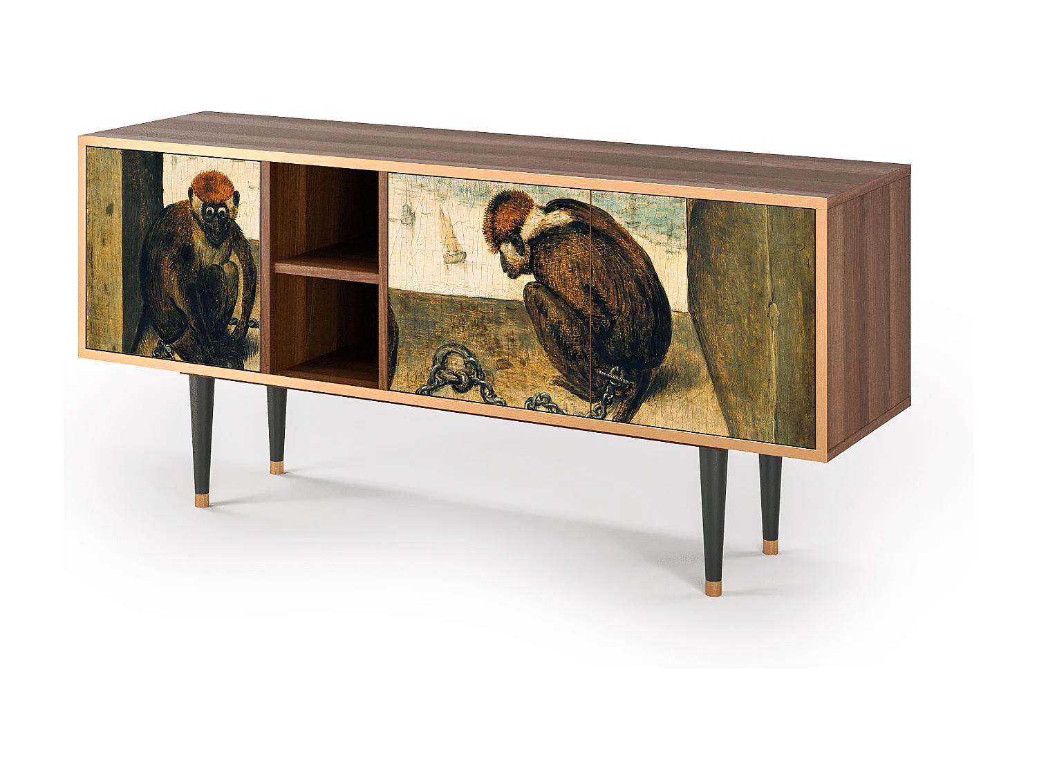 Mobile TV - 150х69х41 cm - T5 - Two Monkeys, Noce