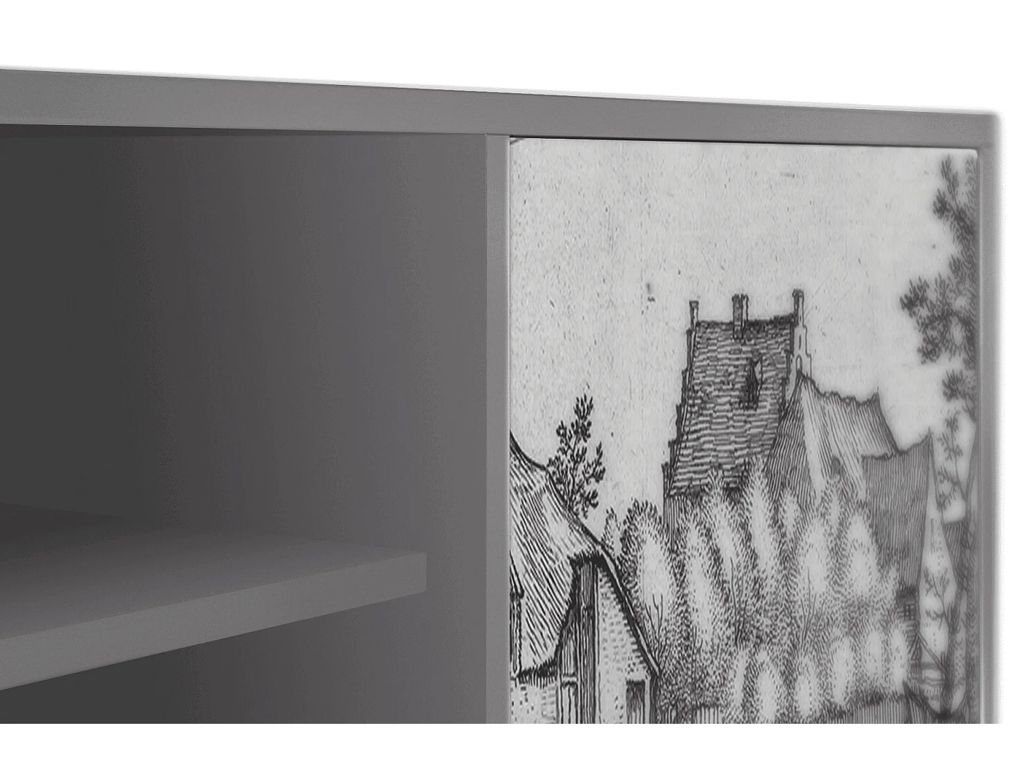 Meuble TV - 170х69х48 cm - T2 - Farms in a Village, Gris