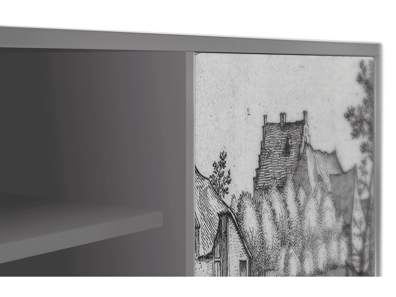 TV-meubel - 170х69х48 cm - T2 - Farms in a Village, Grijs