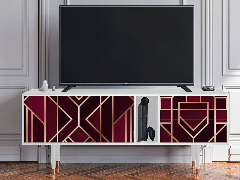 TV-meubel - 170х69х48 cm - T1 - Burgundy Jewelery, Wit