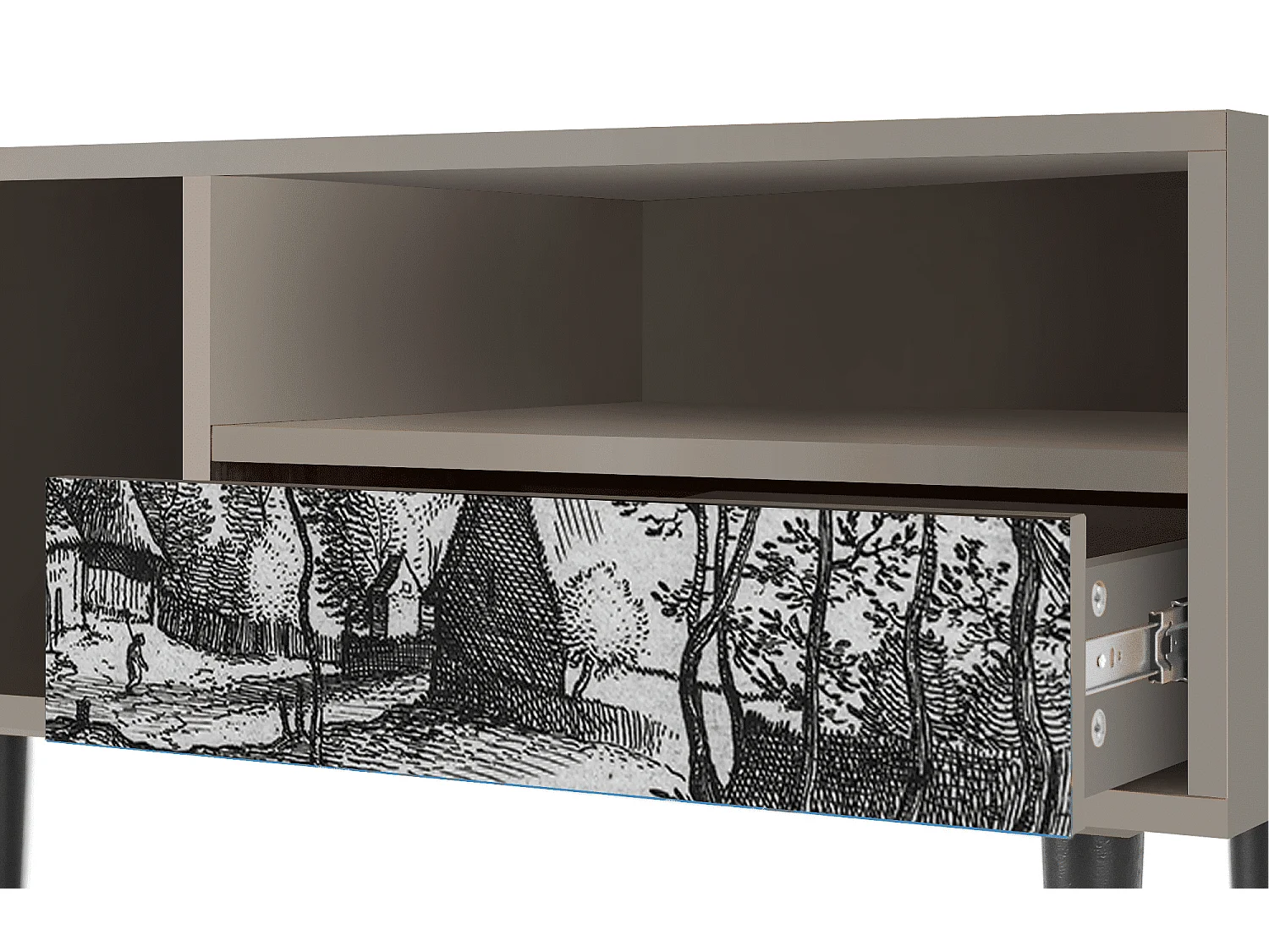 Meuble TV - 115х59х48 cm - T3 - Village Road, Sable