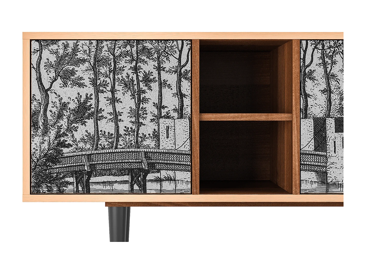 Meuble TV - 150х69х41 cm - T5 - Castle by Breugel, Noyer