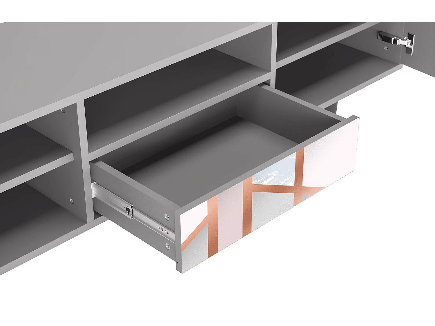 Meuble TV - 170х59х41 cm - T6 - Champagne Story, Gris