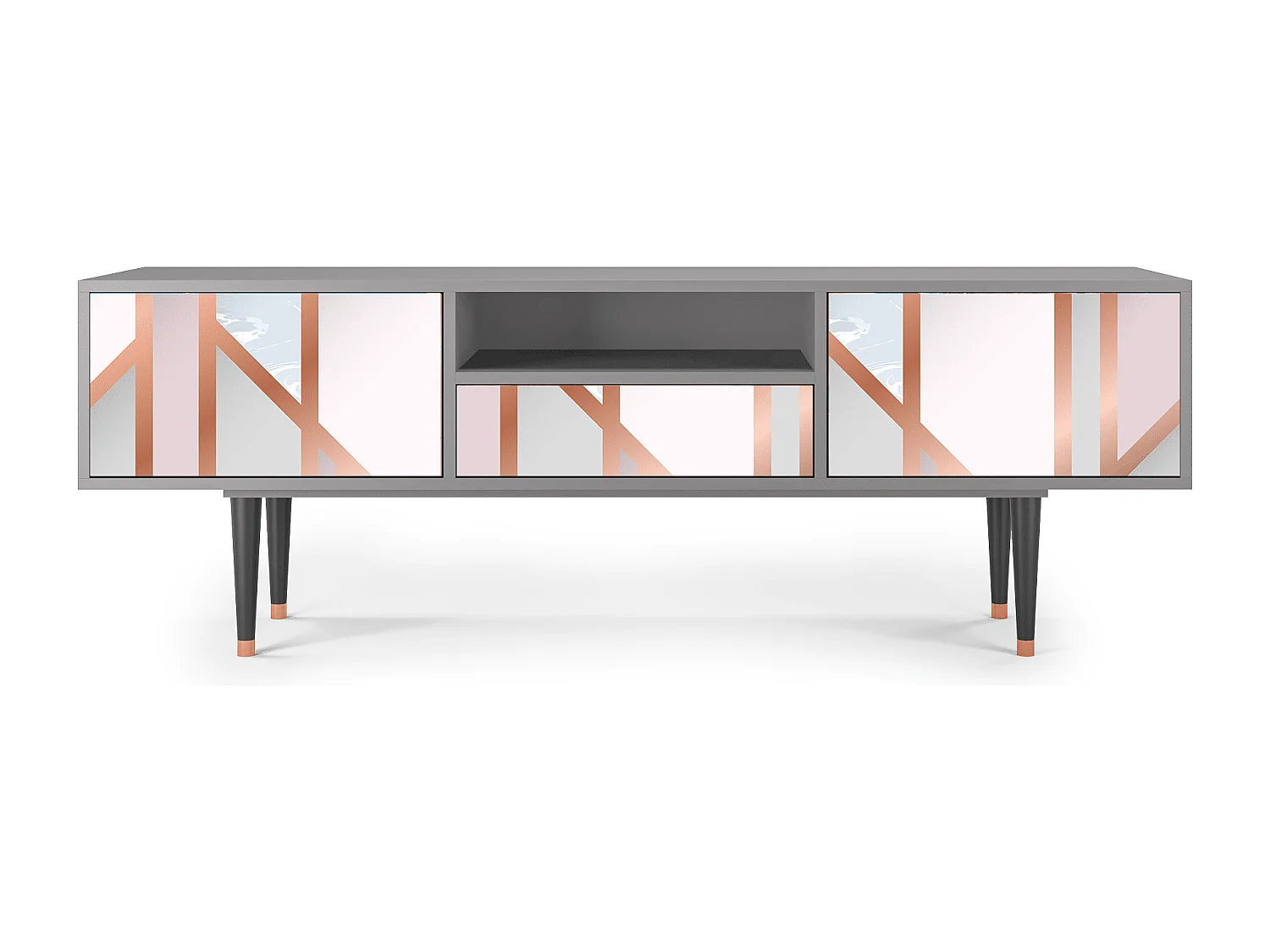 Szafka RTV - 170х59х41 cm - T6 - Champagne Story, Szary