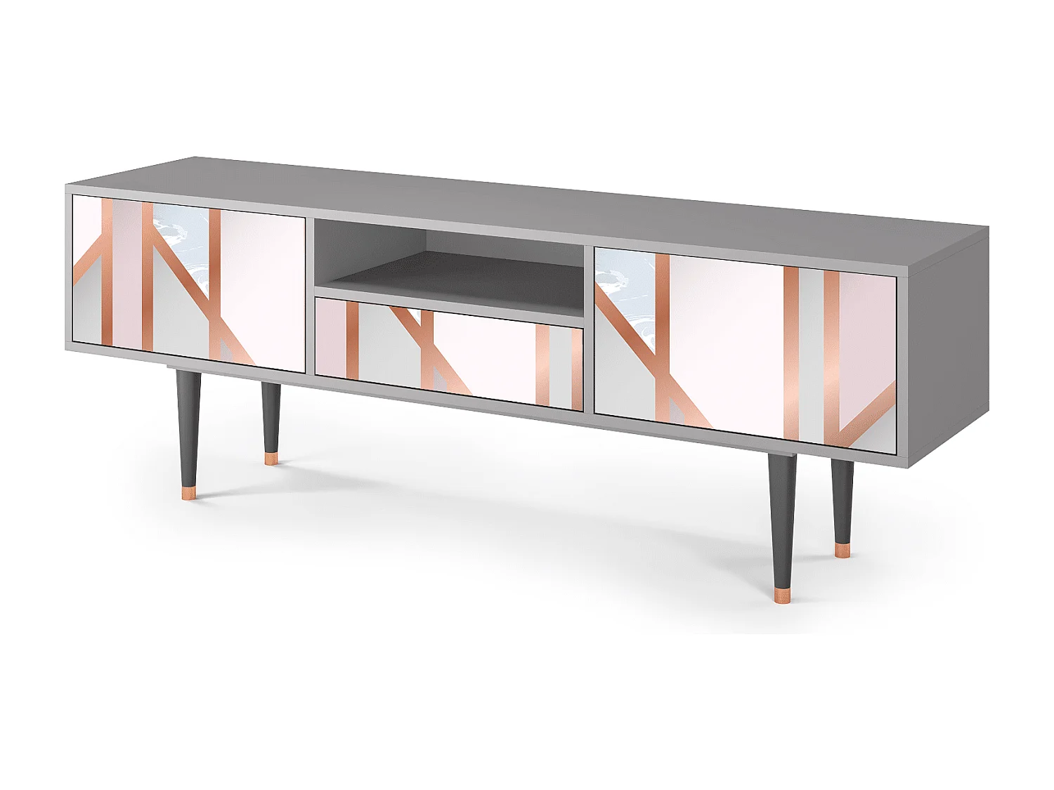 Szafka RTV - 170х59х41 cm - T6 - Champagne Story, Szary