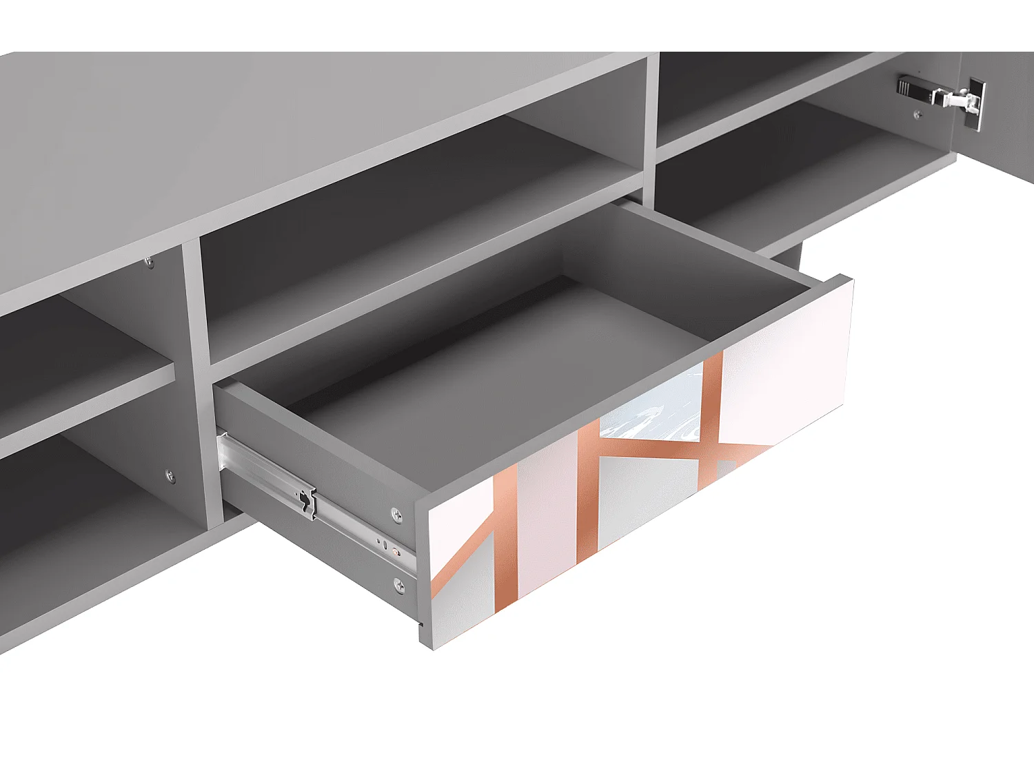 Meuble TV - 170х59х41 cm - T6 - Champagne Story, Gris