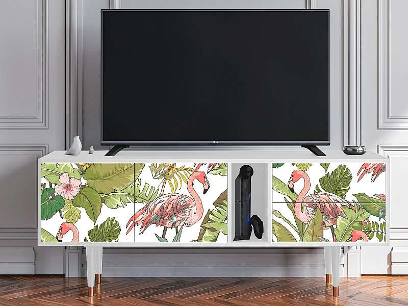 TV-meubel - 170х69х48 cm - T1 - Sweet Flamingo, Wit