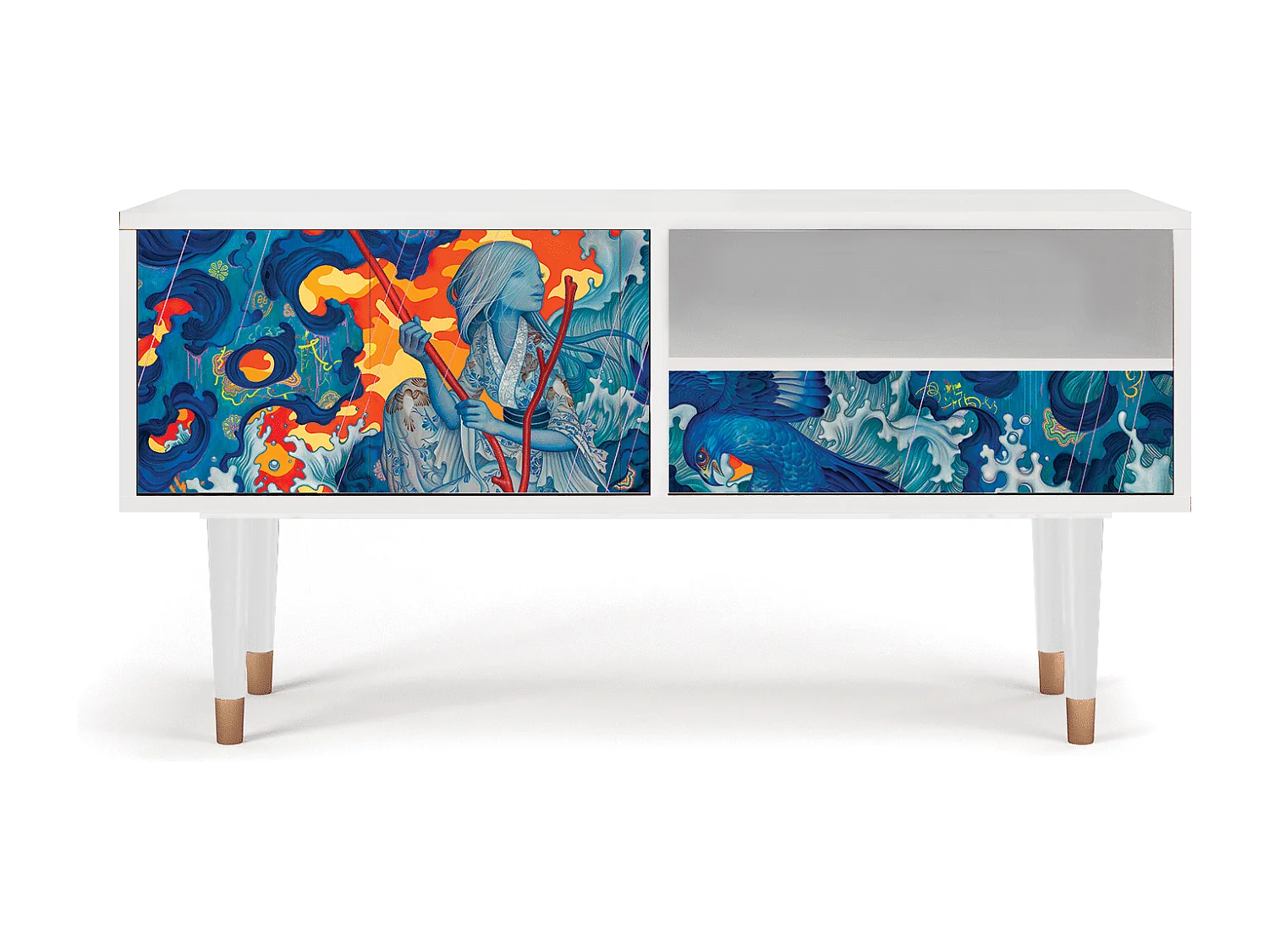 Mobile TV - 115х59х48 cm - T3 - The Girl - James Jean, Bianco