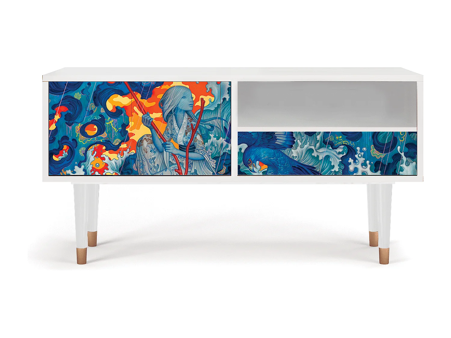 TV-meubel - 115х59х48 cm - T3 - The Girl - James Jean, Wit