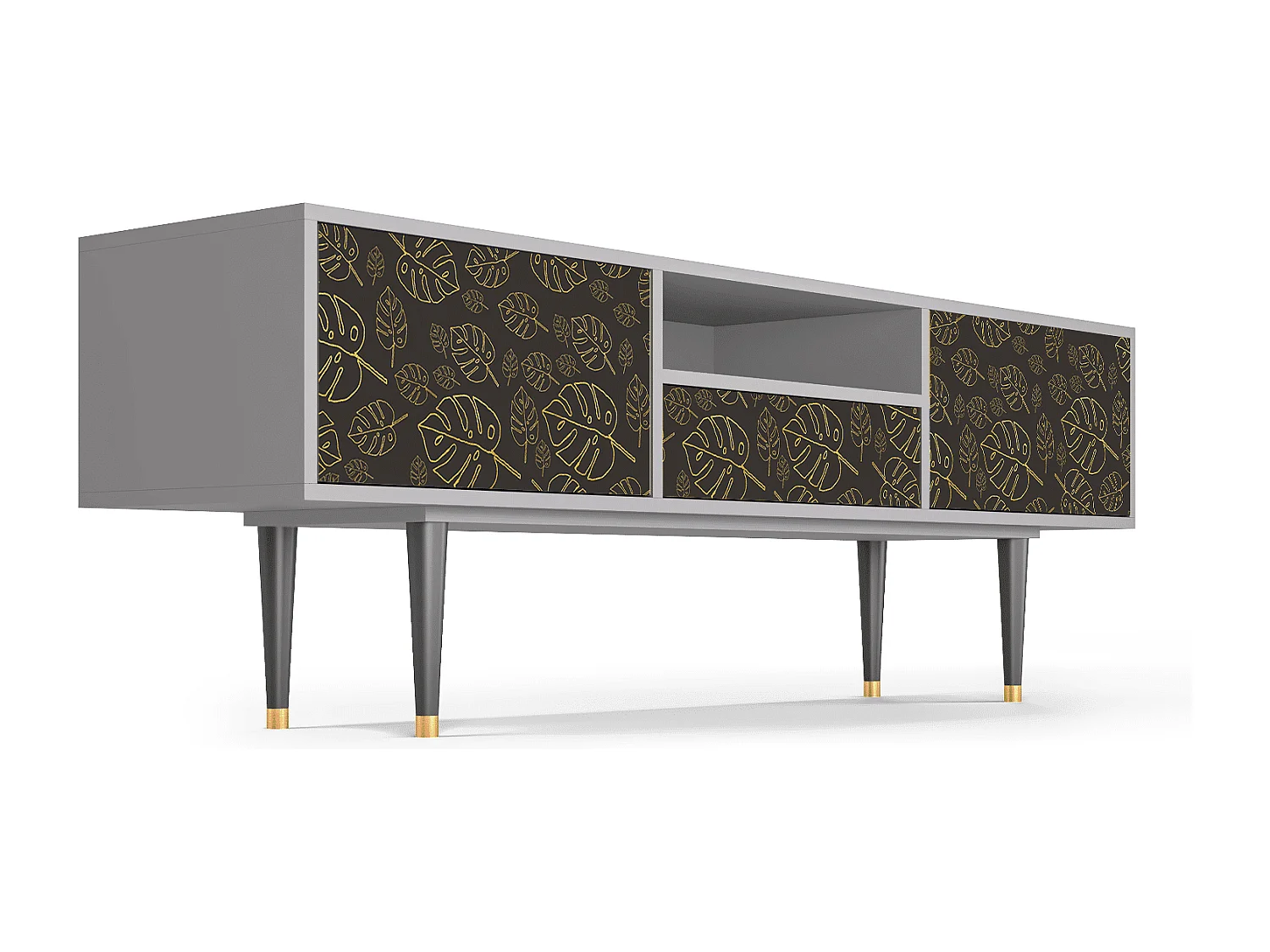 Meuble TV - 170х59х41 cm - T6 - Fall Of The Leaves, Gris