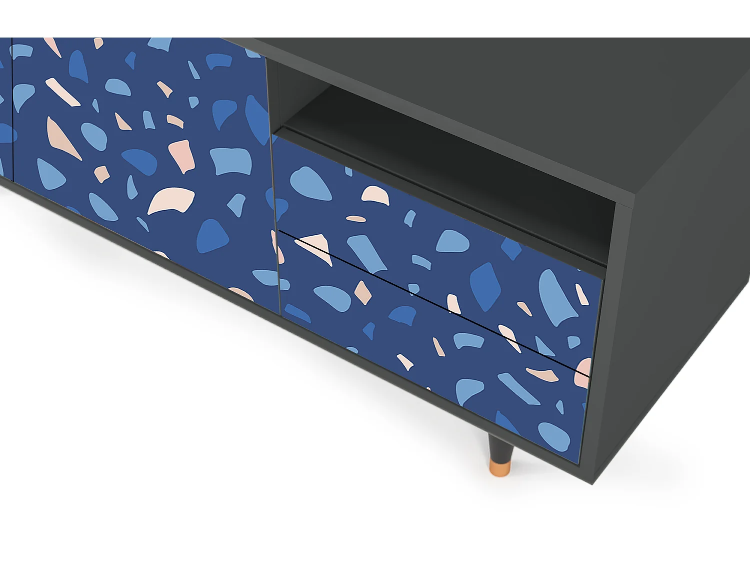 Meuble TV - 125х56х41 cm - T7 - Soap Whirpool, Anthracite